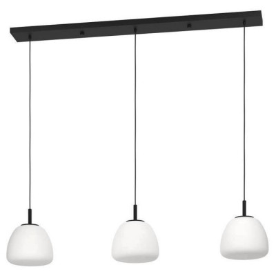 390202 Люстра BALMES, 3X40W (E27), сталь, черный  / матовое опаловое стекло, белый