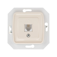 DEA Розетка Телефон RJ11 с/у мех. Беж KRANZ (1/10/120), KR-78-0252