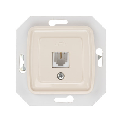 DEA Розетка Телефон RJ11 с/у мех. Беж KRANZ (1/10/120), KR-78-0252