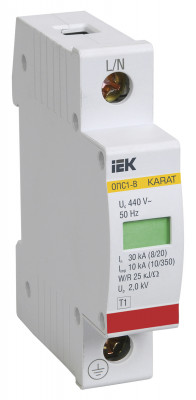 KARAT ОПС1-B УЗИП 1P In=30кА Un=400В Im=60кА IEK, MOP20-1-B