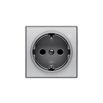 8588.8 AI - Накладка для розетки SCHUKO с линзой для контрольной подсветки, серия SKY, цвет нержавеющая сталь - 2CLA858880A1401