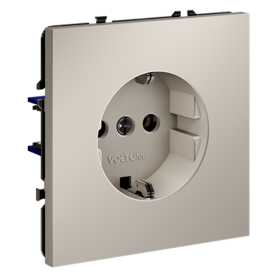 Розетка встраиваемая VOLTUM S70 с заземлением 16А, (кашемир), VLS040103