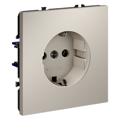 Розетка встраиваемая VOLTUM S70 с заземлением 16А, (кашемир), VLS040103