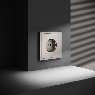 Розетка встраиваемая VOLTUM S70 с заземлением 16А, (кашемир), VLS040103