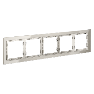 Рамка стеклянная VOLTUM S70 на 5 постов, (кашемир, стекло), VLS110503