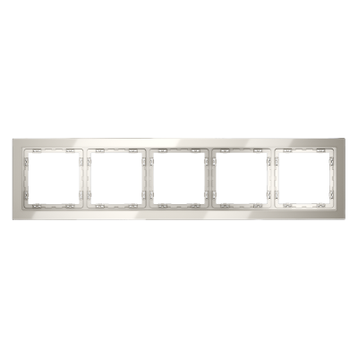 Рамка стеклянная VOLTUM S70 на 5 постов, (кашемир, стекло), VLS110503