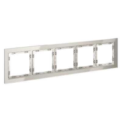 Рамка стеклянная VOLTUM S70 на 5 постов, (кашемир, стекло), VLS110503