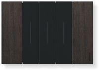 Bticino Living Now Выключатель 3-клавишный, цвет черный/орех