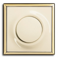 ABB Выключатель 1-клавишный, вставка - слоновая кость, рамка - золото, серия Impus