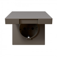 FD5505PTM - Розетка SCHUKO© с крышкой и защитными шторками 16A 250V~ 2P+T, цвет матовый Тауп (soft touch), JASMART Electric