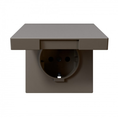 FD5505PTM - Розетка SCHUKO© с крышкой и защитными шторками 16A 250V~ 2P+T, цвет матовый Тауп (soft touch), JASMART Electric