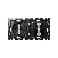 Simon 10010212-039 Кит 2 поста, мех-мы. 1 розетка Schuko с з/у USB SC 2.1А  + 2 переключателя (проходные) + суппорт S100