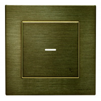 ABB Выключатель 1-клавишный, с подсветкой, цвет - античная латунь, серия Sky