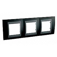 MGU66.006.293 - UNICA TOP РАМКА 3-постовая, горизонтальная, ГРАФИТ/РОДИЙ