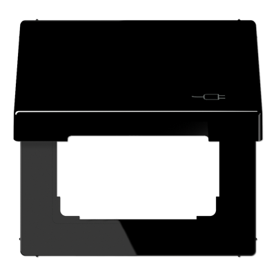 Рамка с подпружиненной крышкой для механизмов 50*50, с символом "Вилка", LS990BFKLSOCSW