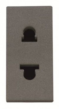 ABB Розетка стандартная смешанная в сборе без заземления, 16А / 250В, серия Zenit, цвет антрацит