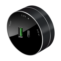 Розетка 2хUSB (тип А+С) 18Вт, 5В/3А Антрацит Розетка 2хUSB (тип А+С) 18Вт, 5В/3А Антрацит