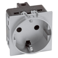 Розетка 220V с/з со шторками, винтовой зажим 16A (серый матовый) Meiton, AS4141