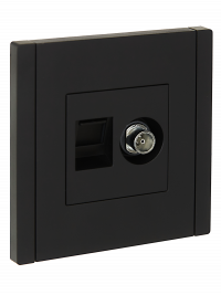 FORTE&PIANO Роз. двойная TV+RJ45 кат.6 FP137 чер. IEK, FP-AK20-2-K02