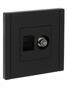 FORTE&PIANO Роз. двойная TV+RJ45 кат.6 FP137 чер. IEK, FP-AK20-2-K02