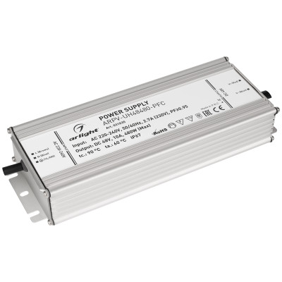 Блок питания ARPV-UH48480-PFC (48V, 10A, 480W) (Arlight, IP67 Металл, 7 лет), 031035