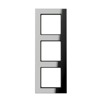 AC583GLSI - Рамка для вертикальной и горизонтальной установки, 3 поста; стекло; серебряный(зеркальный); A CREATI, Jung