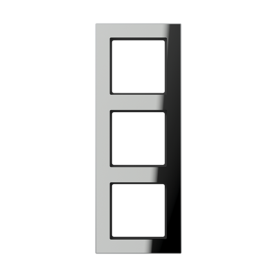 AC583GLSI - Рамка для вертикальной и горизонтальной установки, 3 поста; стекло; серебряный(зеркальный); A CREATI, Jung