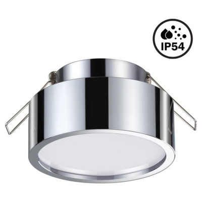 Novotech 358905 SPOT NT22 295 хром Встраиваемый влагозащищенный светильник IP54 LED 4000K 10W 220V MAY