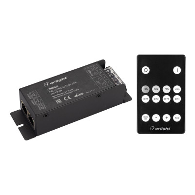 Диммер ARL-SYNC-DIM Black (12-24V, 1x25A, ПДУ 14кн, RF, RJ45) (Arlight, IP20 Металл, 3 года), 035135