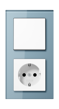 Jung Блок: Выключатель 1-клавишный с розеткой 2к+з,  серия A Creation