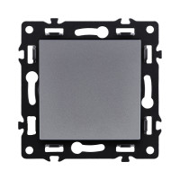 Выключатель 1-клавишный проходной 10А/250В, серый Kollinger Asthetik AS-002GY