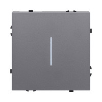 Выключатель кнопочный 1-клавишный 10А/250В с LED подсветкой, серый Kollinger Eclipse EC-012GY Выключатель кнопочный 1-клавишный 10А/250В с LED подсветкой, серый Kollinger Eclipse EC-012GY