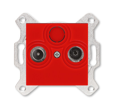 ABB EPJ Levit красный / дымчатый чёрный Розетка TV-R, оконечная, красный