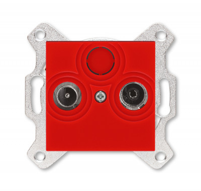 ABB EPJ Levit красный / дымчатый чёрный Розетка TV-R, оконечная, красный