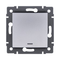 Выключатель 1-клавишный 10А/250В с LED подсветкой, изогнутый, серый Kollinger REA-R-002GY для Aspekt, Eleganz, Reflex Выключатель 1-клавишный 10А/250В с LED подсветкой, изогнутый, серый Kollinger REA-R-002GY для Aspekt, Eleganz, Reflex