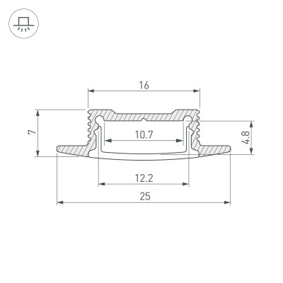 Профиль SL-SLIM-H7-F25-2000 ANOD (Arlight, Алюминий), 023717