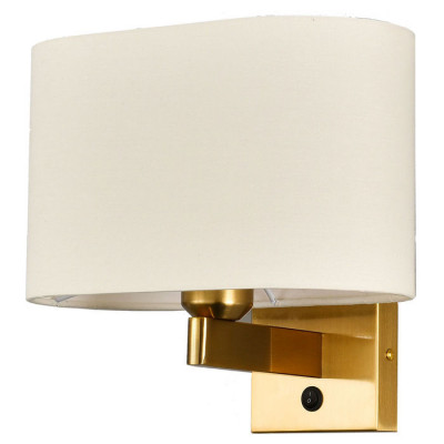 LUSSOLE Coffee Бра настенные, цвет основания - бронзовый, плафон - ткань (цвет - белый), 1x40W E27, LSP-8595