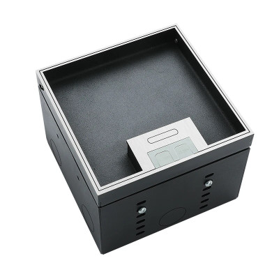 Люк напольный на 1 модуль (горизонт.), металлический, h=100мм, крышка с углублением (П-образн.) 17 мм, TIMIUX, нержавеющая сталь, EU1GH100UP ST