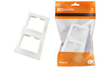 Рамка 2-х постовая вертикальная белая "Таймыр" TDM Electric, SQ1814-0025