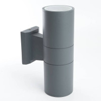 Светильник садово-парковый, 230V 2*E27, DH0702, серый (на стену), Feron 06295