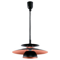 31666 Подвес BRENDA регул., 1х60W (E27), ?430, H1100, пластик, сталь, черный/сталь, черный, медный