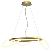 LUSSOLE RIVER Люстра подвесная, цвет основания - матовое золото, плафон - акрил (цвет - белый), 1x40W LED, LSP-8366