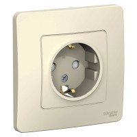 BLANCA С/У РОЗЕТКА с заземлением со шторками, 16А, 250В, МОЛОЧНЫЙ