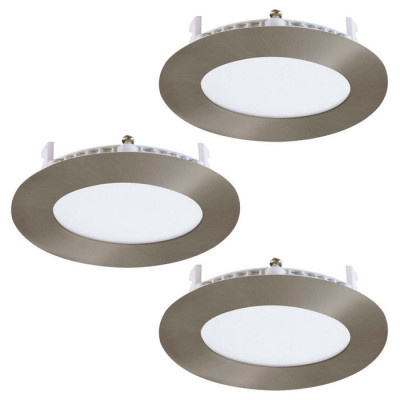 34013 Комплект встраиваемых спотов (3шт.) FUEVA 3, 3x2,7W(LED), металл, никель/пластик, белый