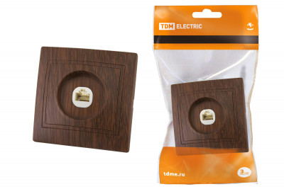 Розетка телефонная RJ11  "ЭКО" (бук) "Таймыр" TDM Electric, SQ1814-0320