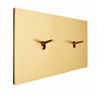 Fontini Блок на 2 поста, Выключатели 1-клавишные, цвет Bright Gold,  Fontini, серия Font barcelona 5.1