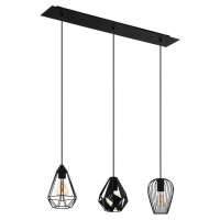 43581 Подвесной потолочный светильник (люстра) DISTAFF, 3Х40W, E27, L900, B185, H1100, сталь, черный