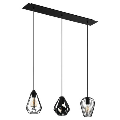 43581 Подвесной потолочный светильник (люстра) DISTAFF, 3Х40W, E27, L900, B185, H1100, сталь, черный