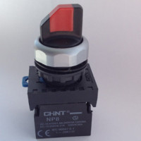 Chint Переключатель без подсветки NP8-11X/214, 2 положения фиксацией, красный, 1НО+1НЗ, IP65 (R), 667133