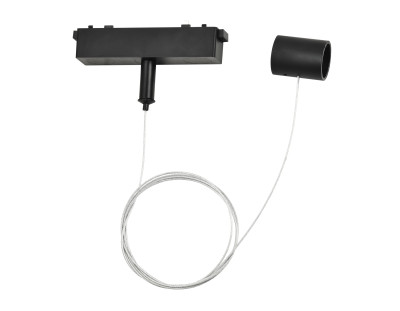 Подвес тросовый для трековых гибких светильников Magnetic Ultra slim 26 48В 1.5м черный 1 шт, AMBRELLA LIGHT, GV1777